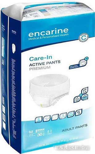 Трусы-подгузники для взрослых Encarine Premium 6 капель Medium (30 шт)