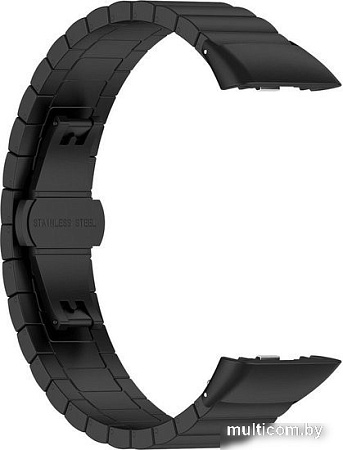 Браслет Rumi Snake металлический блочный для Huawei Band 6 / Honor Band 6 (черный)
