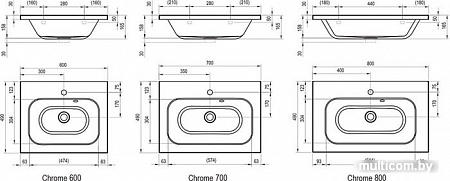 Умывальник Ravak Chrome 600 60x49 [XJG01160000]