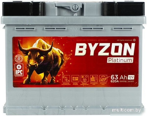 Автомобильный аккумулятор BYZON Platinum R+ (63 А·ч)