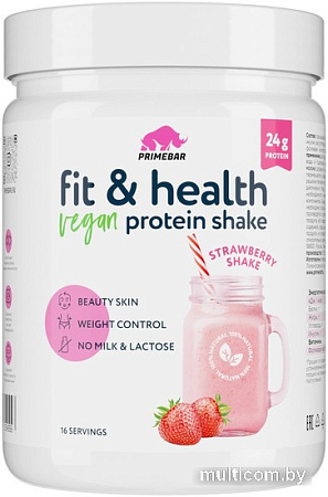 Протеин Prime Kraft Fit & Health Vegan Protein Shake (500 г, клубничный коктейль)