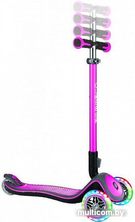 Самокат Globber Elite Deluxe Lights (розовый)