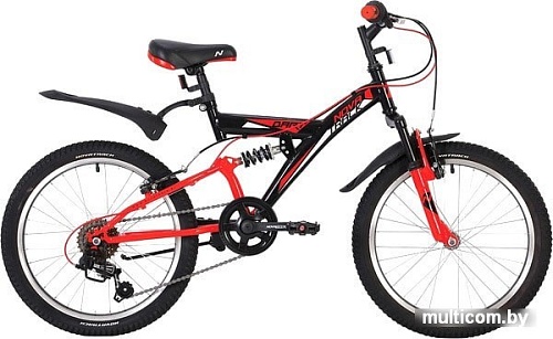 Детский велосипед Novatrack Dart 20 20SS6V.DART.BK20 (черный/красный, 2020)