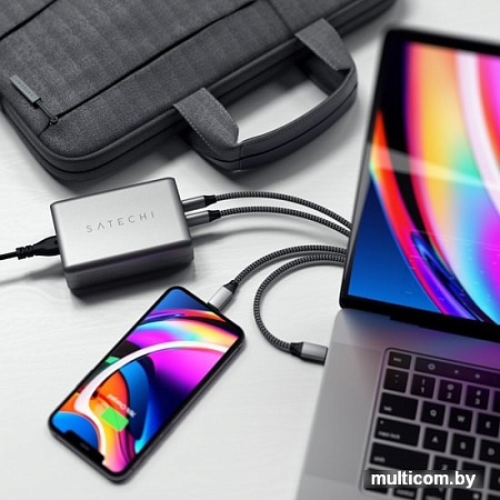 Сетевое зарядное Satechi 100W Type-C PD Compact GAN Charger (европейская вилка)
