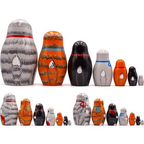 Развивающая игра Брестская Матрешка Коты (набор 7 шт)