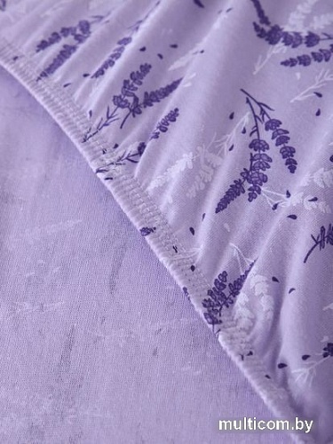 Постельное белье Luxsonia Трикотаж на резинке 80x200 2230 (лаванда сиреневый)
