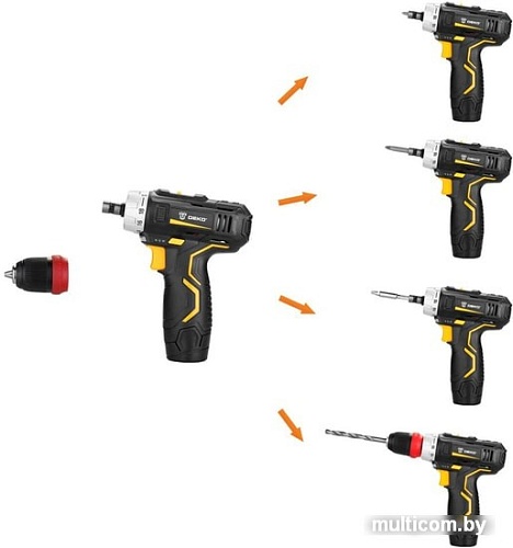 Дрель-шуруповерт Deko GCD12DU3 063-4115 (с 2-мя АКБ, кейс, набор оснастки)