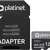 Карта памяти Platinet PMMSDX128UIII 128GB + адаптер