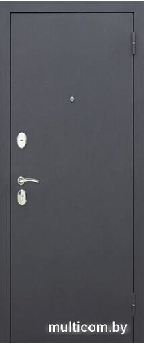 Металлическая дверь ЮрСталь Гарда 205x86 8мм (черный муар/белый ясень, правый)