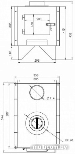 Свободностоящая печь-камин Мета-Бел Ямал АОТ 6.0