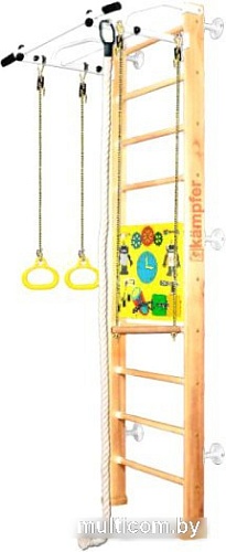 Детский спортивный комплекс Kampfer Helena Wall Busyboard (стандарт, натуральный/бизиборд желтый)