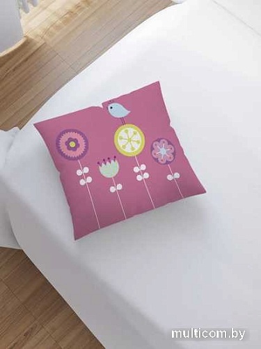 Чехол на подушку JoyArty Птица на цветах sl_47090