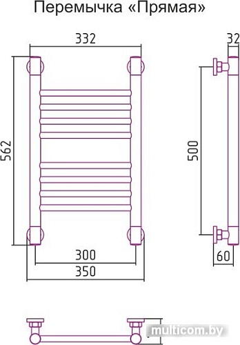 Полотенцесушитель Сунержа Богема+ 500x300 00-0220-5030