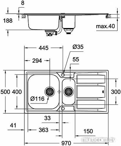 Кухонная мойка Grohe K400 31567SD0