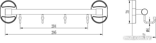 Крючок для ванны Ledeme L1916-4