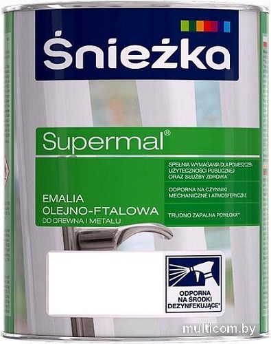 Эмаль Sniezka Supermal Emalia Olejno-Ftalowa 800 мл (зеленая мята)