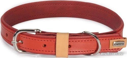 Ошейник Camon DA096/D (кожаный красный с синтетической подкладкой)