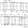 Угловая кухня Интерлиния Мила Лайт 1.2x2.3 (дуб белый/дуб серый)