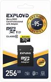 Карта памяти Exployd Premium Series microSDXC 256GB EX256GCSDXC10UHS-1-ELU3 (с адаптером)