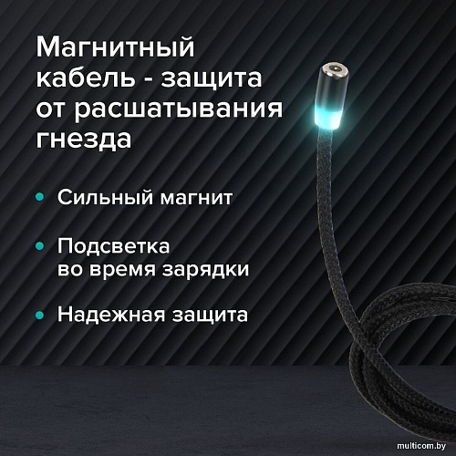 Кабель Sonnen Premium USB Type-A - microUSB/USB Type-C/Ligtning 513561 (1 м, черный)