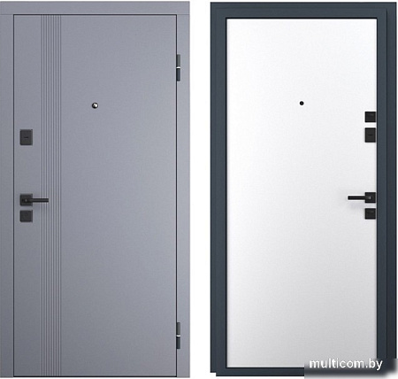 Металлическая дверь Guard Aura 86x205 (правая, графит софт/белый)