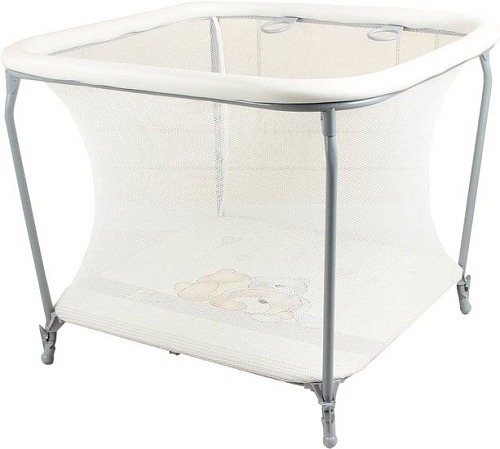 Манеж-кровать Globex Квадрат (мишки, серый)