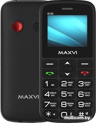 Кнопочный телефон Maxvi B100 (черный)