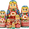 Развивающая игра Брестская Матрешка Девушка с ромашками и васильками в белорусском костюме (набор 7)
