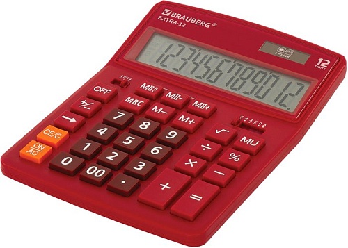 Бухгалтерский калькулятор BRAUBERG Extra 12-WR 250484 (бордовый)