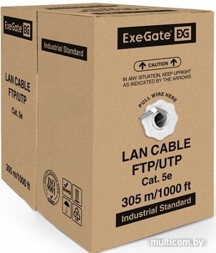 Кабель ExeGate UTP-2-C5e-CCA-S24-IN-PVC-GY-305 UTP