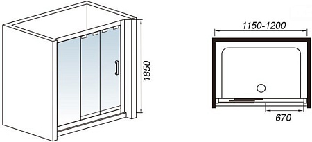 Душевая дверь WeltWasser WW600 600S3-120 L