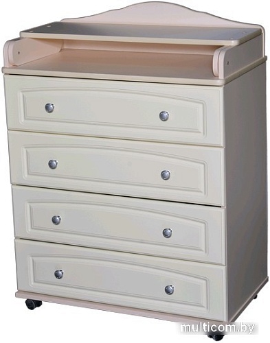 Детский комод Антел Ульяна-5 800-4 МДФ (слоновая кость)