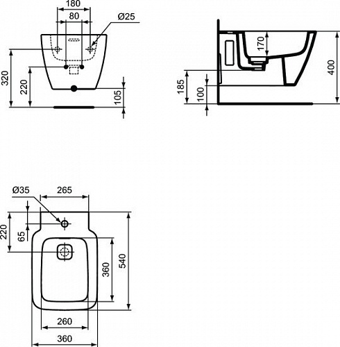 Биде Ideal Standard Strada II T297101