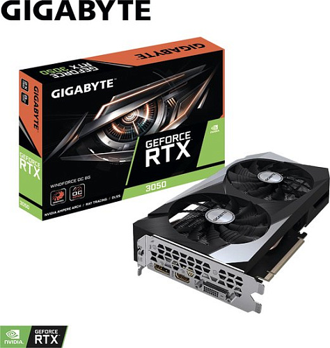 Видеокарта Gigabyte GeForce RTX 3050 WindForce OC 8G GV-N3050WF2OC-8GD