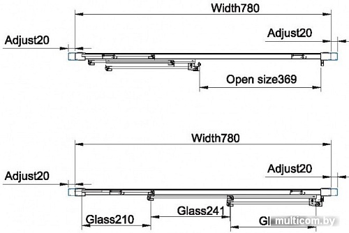 Душевая дверь Omnires Chelsea NDT80X