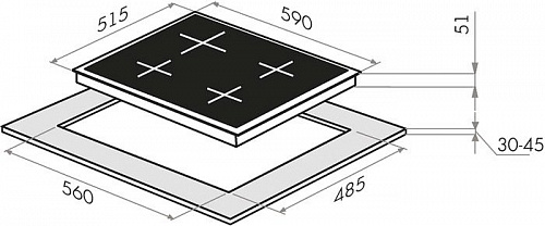 Варочная панель HOMSair HGG643TGCBK