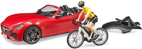 Легковой автомобиль Bruder Roadster спортивный с фигуркой 03485
