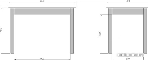 Кухонный стол Мебель-класс Бахус (серый)
