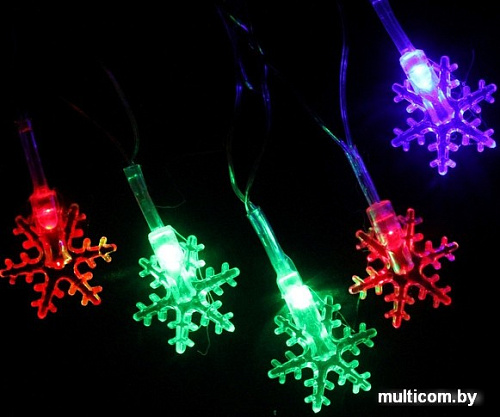 Гирлянда Luazon Метраж Снежинки малые Led-20 (5 м, мульти) [541525]