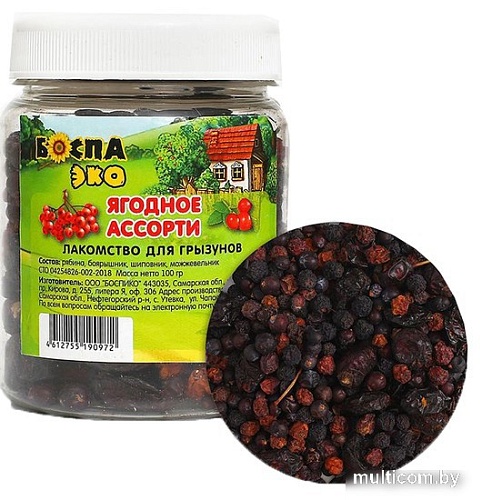 Лакомство для грызунов Боспа Эко Ягодное ассорти 100 г