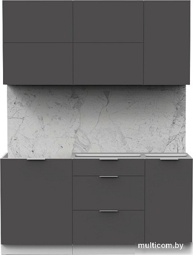 Готовая кухня Интермебель Микс Топ-32 1.6м без столешницы (графит серый)