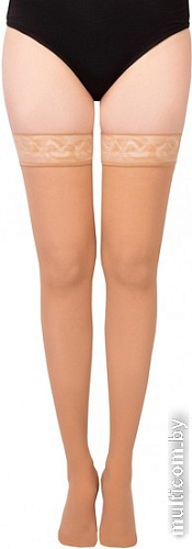 Чулки компрессионные Bauerfeind Micro 2205-AG короткие кружево широкое (L, карамель)