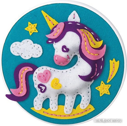 Набор для создания поделок/игрушек Десятое королевство Панно из фетра на пяльцах Единорог 04400