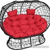 Садовый диван M-Group Лежебока 11190406 (на подставке с черным ротангом/красная подушка)