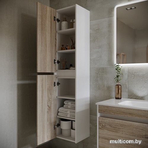 Sancos Шкаф-пенал Smart PSM35E (дуб бардолино/белый)