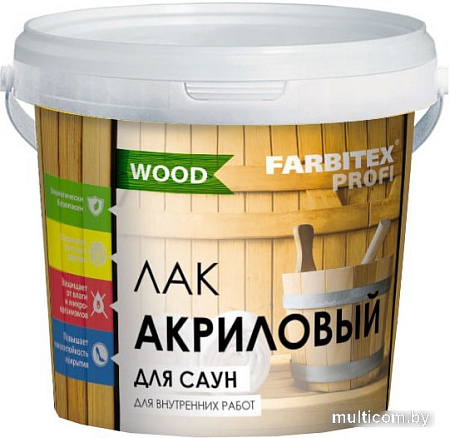 Лак Farbitex Profi Wood Акриловый для саун 1 л (матовый)