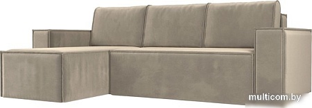Угловой диван Mebelico Куба угловой 108651 (левый, БНП, микровельвет, бежевый)