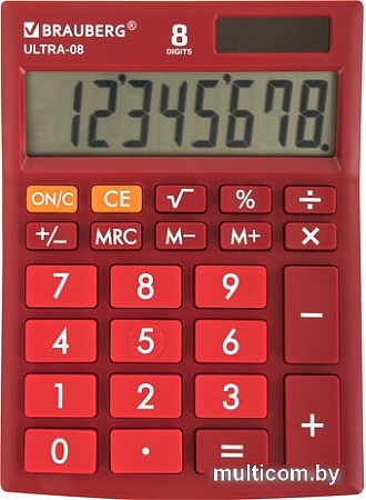Бухгалтерский калькулятор BRAUBERG Ultra-08-WR 250510 (бордовый)