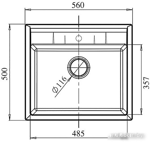 Кухонная мойка GranFest Quadro GF-Q561 (черный)