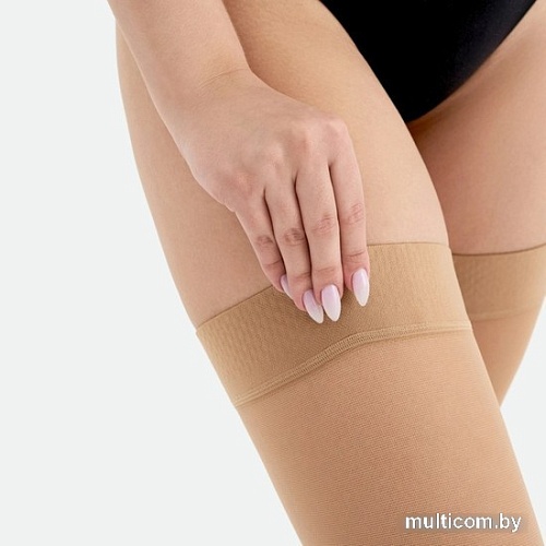 Чулки компрессионные Bauerfeind Micro 2205-AG длинные широкие (M, карамель)